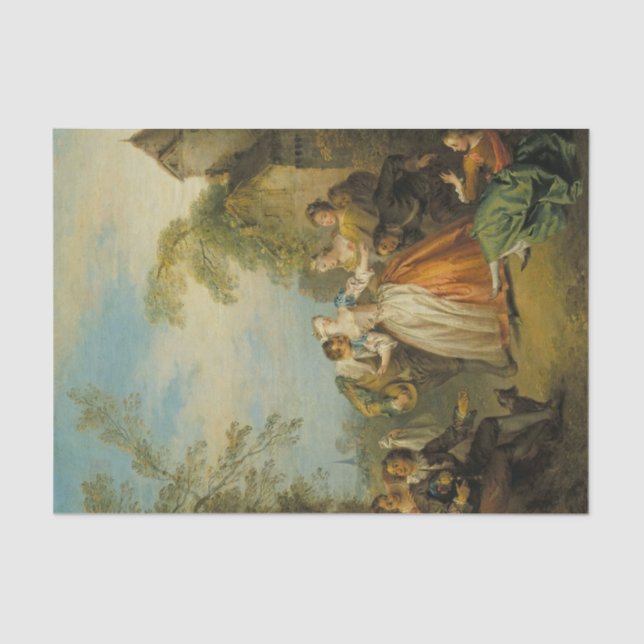 Blind Man's Buff by Jean-Baptiste Pater Tissue Paper (Front)