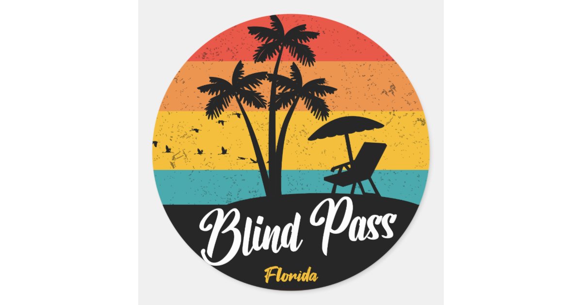 Blind Pass Beach Classic Round Sticker Zazzle