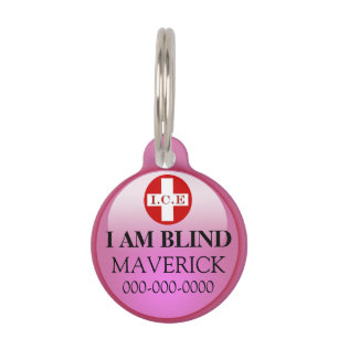Blind pet awareness DIY pink ID Tag