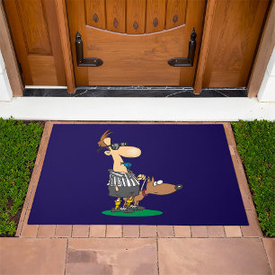 Blind Referee with Guide Dog Sports Humor Doormat