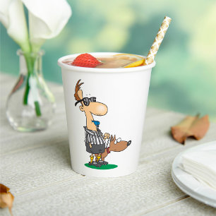 Blind Referee with Guide Dog Sports Humor Paper Cups