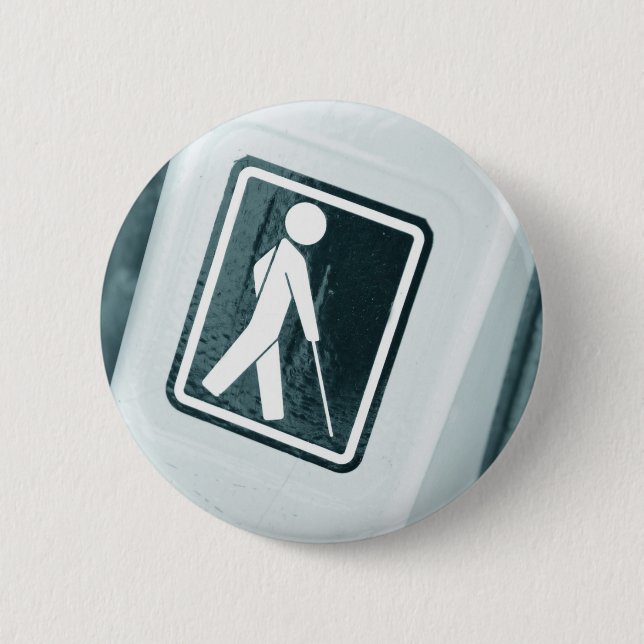 Blind sign design pinback button (Front)