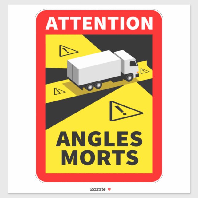 Blind Spot Angles Morts Truck Sticker (Sheet)