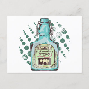 Blind worms sting Shakespeare Macbeth Postcard