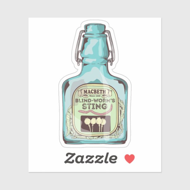 Blind worms sting Shakespeare Macbeth Sticker (Sheet)