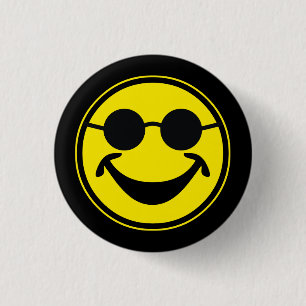 Blind yellow + your backg. & ideas pinback button