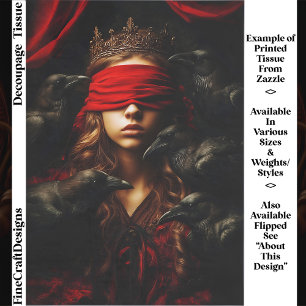 Blindfolded Gothic Queen of Ravens FC5L Decoupage Tissue Paper