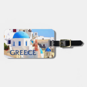 Blinding White Buildings in Greece Luggage Tag