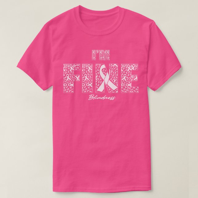 Blindness Awareness Fine Ribbons In This Family We T-Shirt (Design Front)
