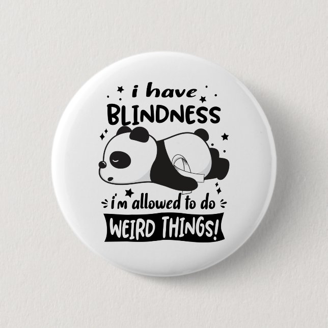 Blindness Awareness Month Ribbon Gifts Button (Front)
