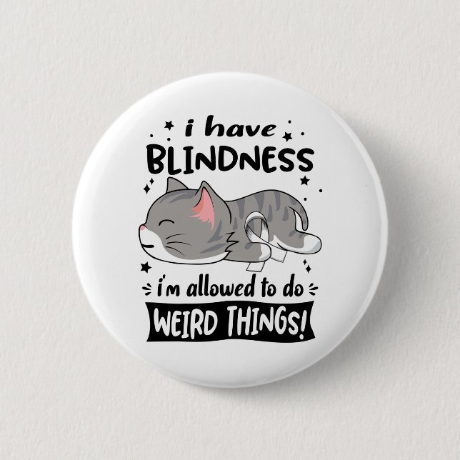 Blindness Awareness Month Ribbon Gifts Button (Front)