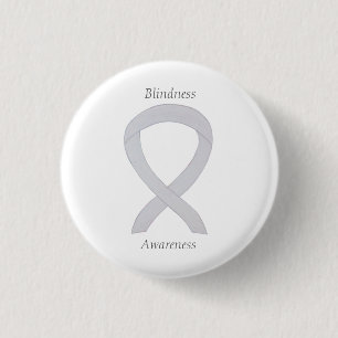 Blindness Awareness White Ribbon Art Pin