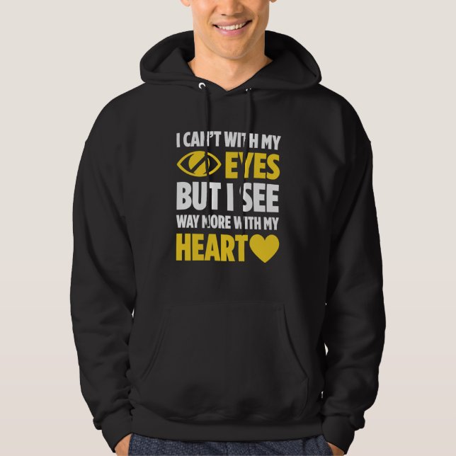 Blindness For Blind People Blind Person Braille Re Hoodie (Front)