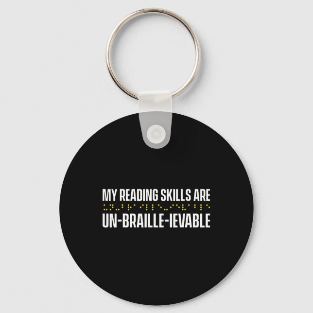 Blindness For Blind People Blind Person Braille Re Keychain (Front)