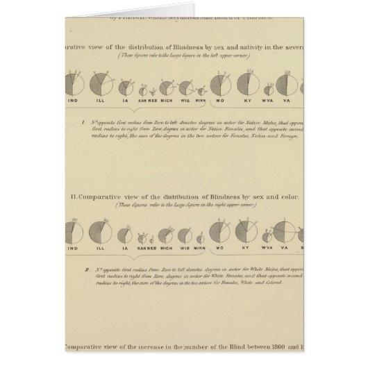 Blindness, Statistical US Lithograph 1870 Cards (Front)