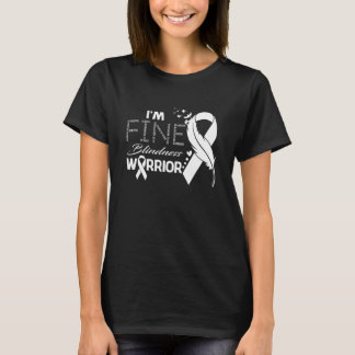 Blindness Warrior I'm Fine Feather T-Shirt