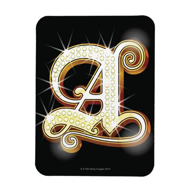 Bling alphabet A Magnet (Vertical)