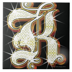 Bling alphabet K Tile