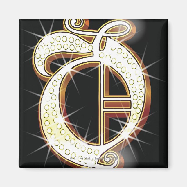 Bling alphabet O Magnet (Front)