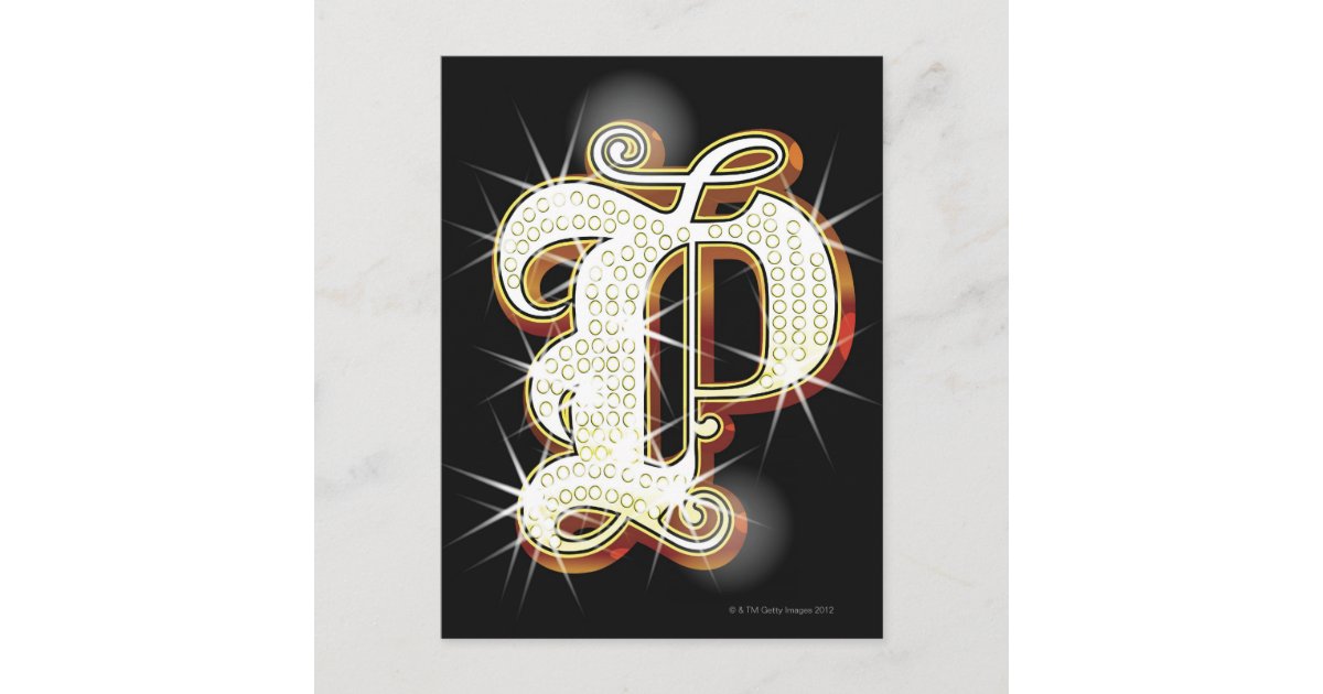 Bling alphabet P Postcard | Zazzle