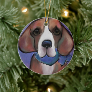 Bling Beagle     Ceramic Ornament