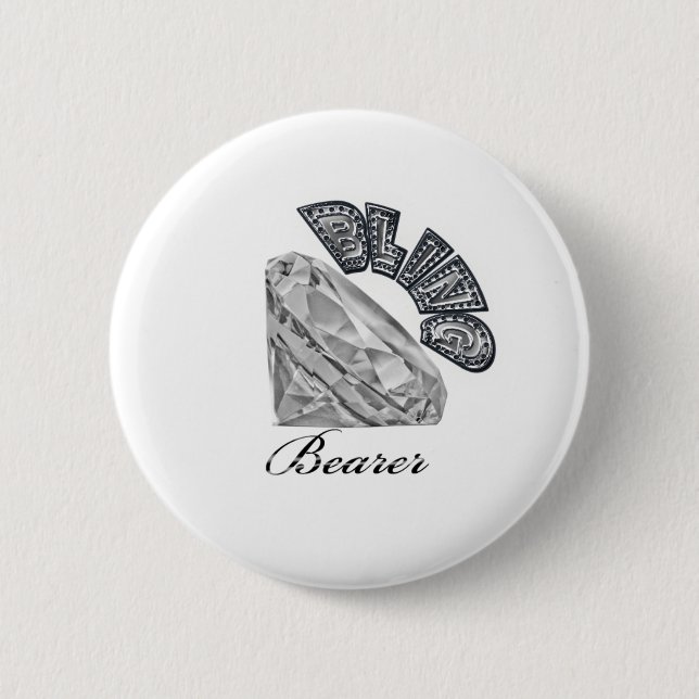 Bling Bearer Wedding Gift Button (Front)