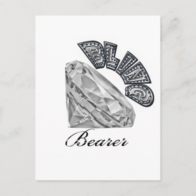Bling Bearer Wedding Gift Postcard (Front)