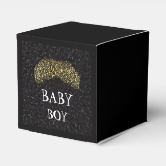 Bling black/Gold Moustache Party Favour Box