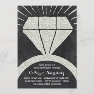 Bling Bling Glitter-Look Bachelorette Party Invitation