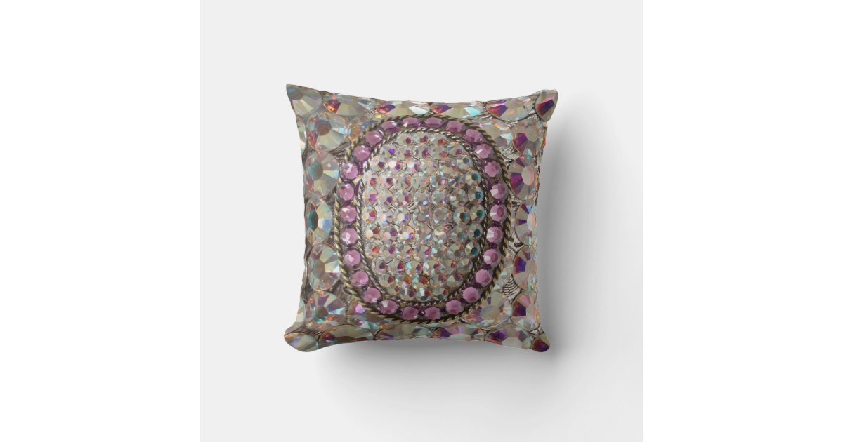 BLING BLING Iridescent Rhinestone Pillow Zazzle
