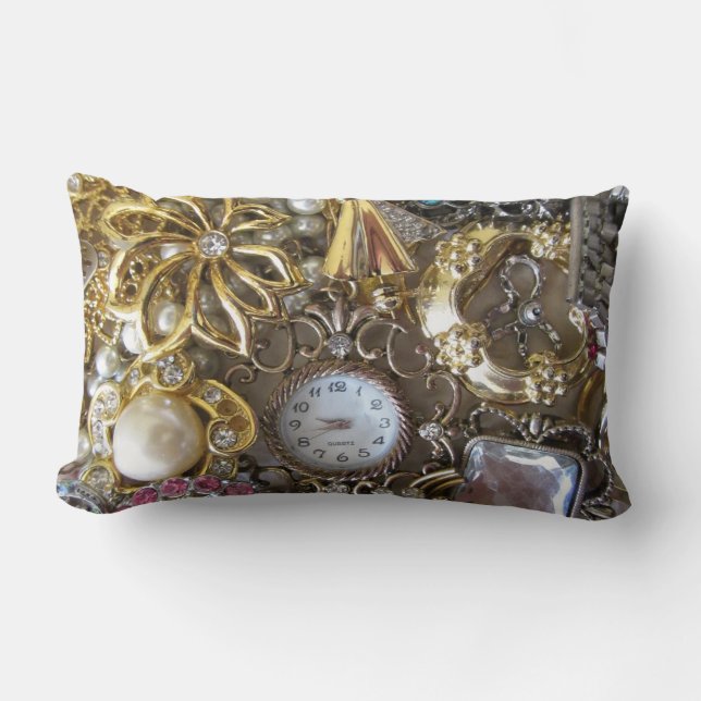 bling bling jewelry collection lumbar pillow (Front)