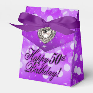 Bling Bombshell Sparkle Birthday Party purple Favor Boxes