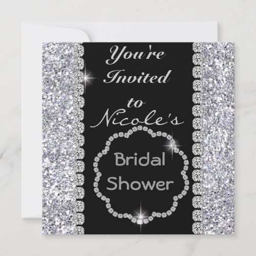BLING Bridal Shower with CRYSTALS Invitation