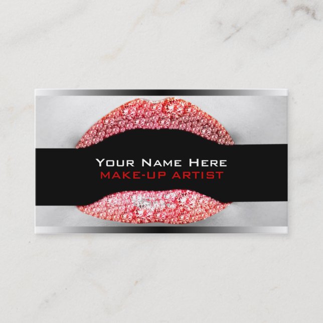 Bling Business Cards For Make-Up Artists (Front)