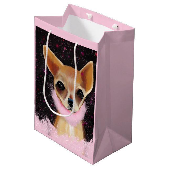 Bling Chihuahua      Medium Gift Bag (Front Angled)