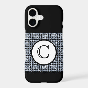 Bling Diamond Black Monogram iPhone 17 Case