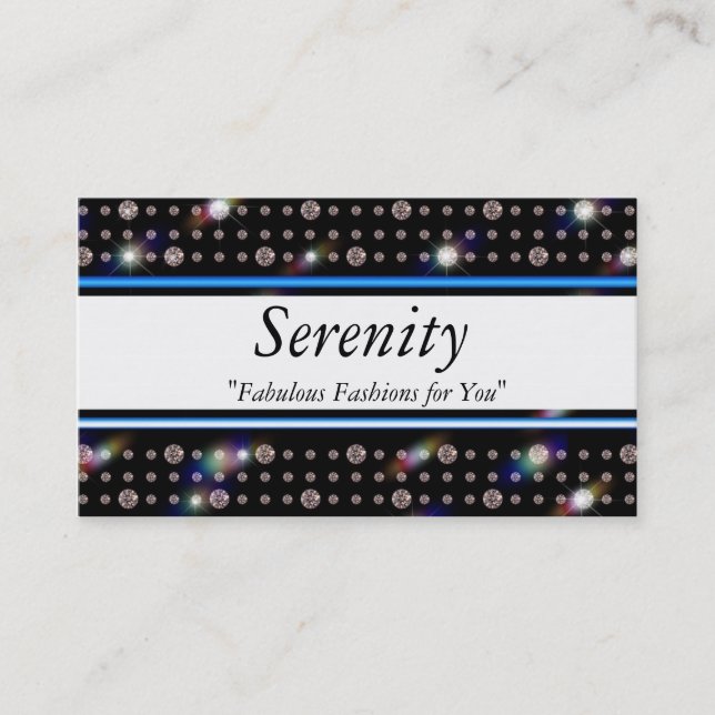 Bling Diamond Blue E300 Business Card (Front)