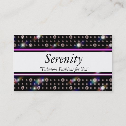 Customizable Bling Diamond Deep Purple E200 Business Card Templates
