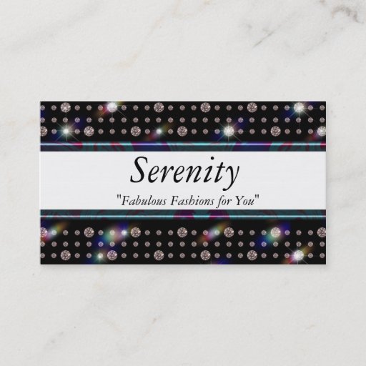 Customizable Bling Diamond Purple and Blue E1900 Business Cards