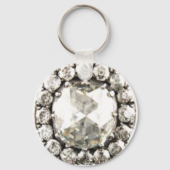 Bling Diamond Rhinestone Vintage Costume Jewelry Keychain by PrintTiques at Zazzle