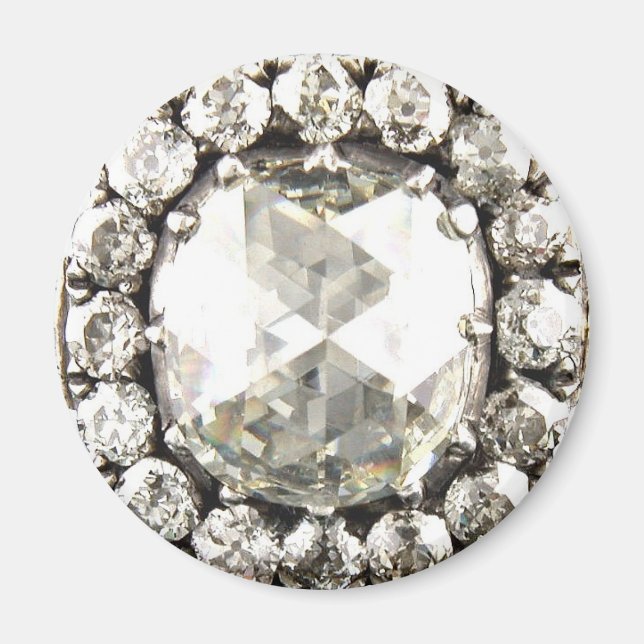 Bling Diamond Rhinestone Vintage Costume Jewelry Magnet (Front)
