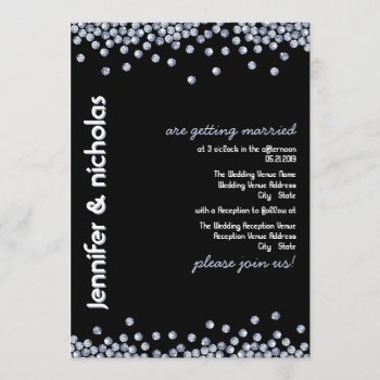 Bling Diamonds Glitter Wedding Invitations by Truly_Uniquely at Zazzle