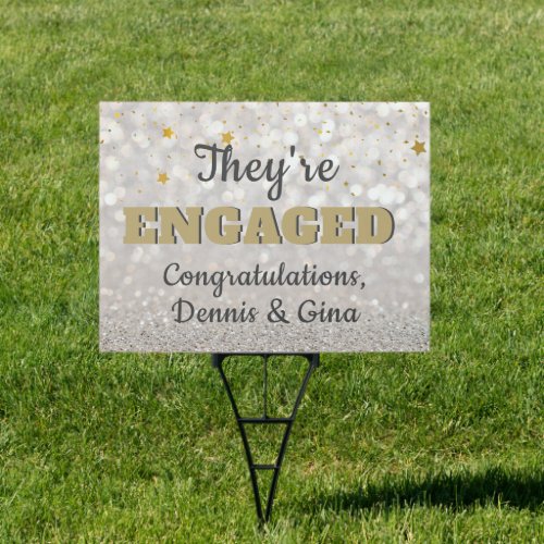 Bling Engagement announcement yard sign
