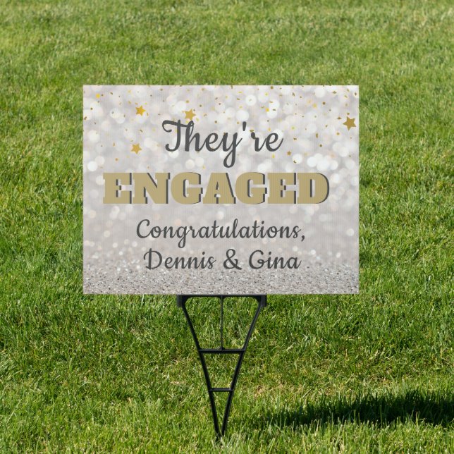 Bling! Engagement announcement yard sign (Insitu)