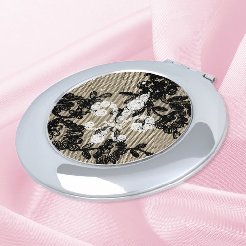 Bling  Fleur de Lys Compact Mirror