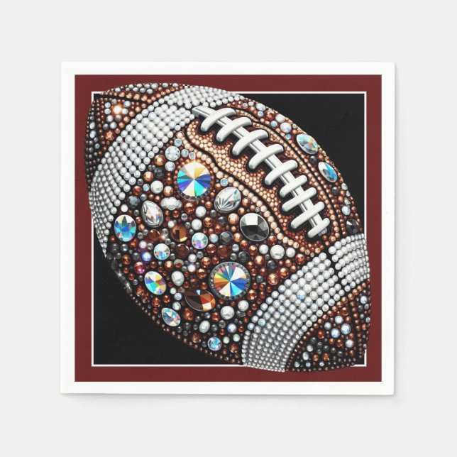 Bling Football Party Big Game Bowl Game Napkins (Front)