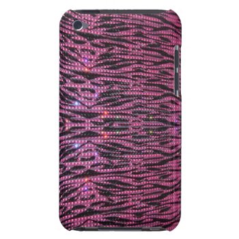 Bling Girly Pink & Black Zebra Graphic Phone Case by brookechanel at Zazzle