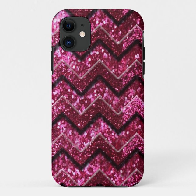 Bling Glam Girly Glitter Sparkle Chevron Case-Mate iPhone Case (Back)