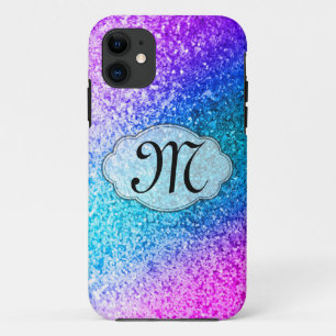 Bling Glitter Girly Pink Monogram IPHONE 5 Case