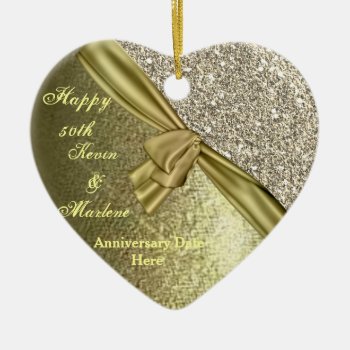 Bling Gold Custom 50th Anniversary Gift  Ornament by PersonalCustom at Zazzle